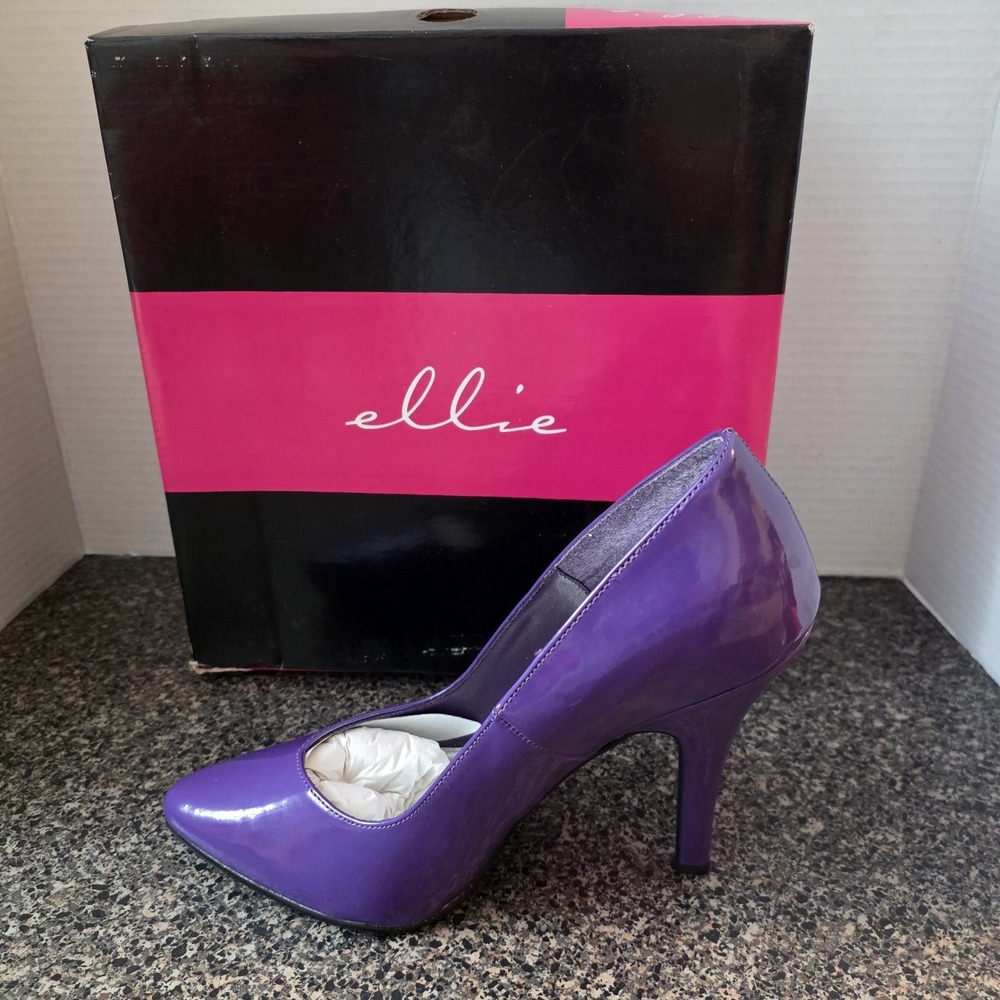 Ellie 511 Brande Purple Patent 5" Stiletto Pumps Pointed Toe Women's Size 11